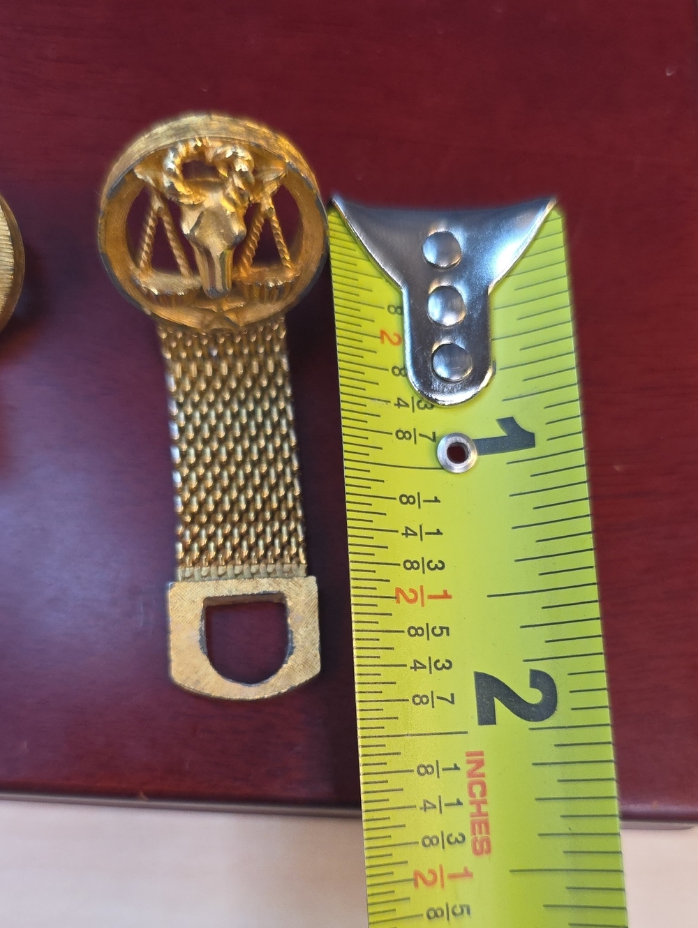 Vintage Gold Tone Mesh Wrap Cufflinks Scales Justice Star - Picture 8 of 9